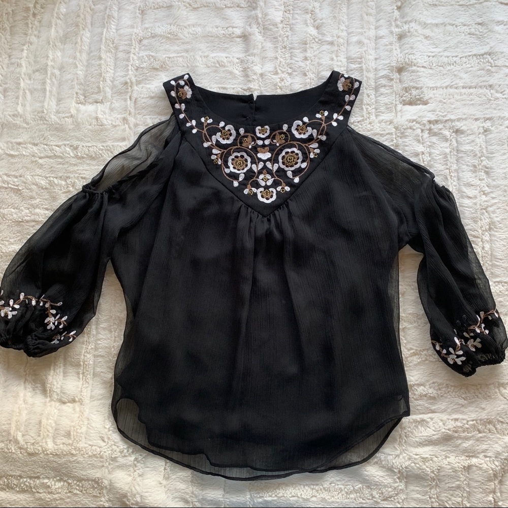 White House Black Market cold shoulder top